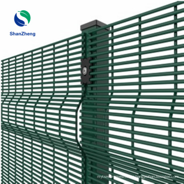 High security 358 welded mesh fence system anti climb 76.2x12.7mm 4mm hot dipped galvanized wire powers coated